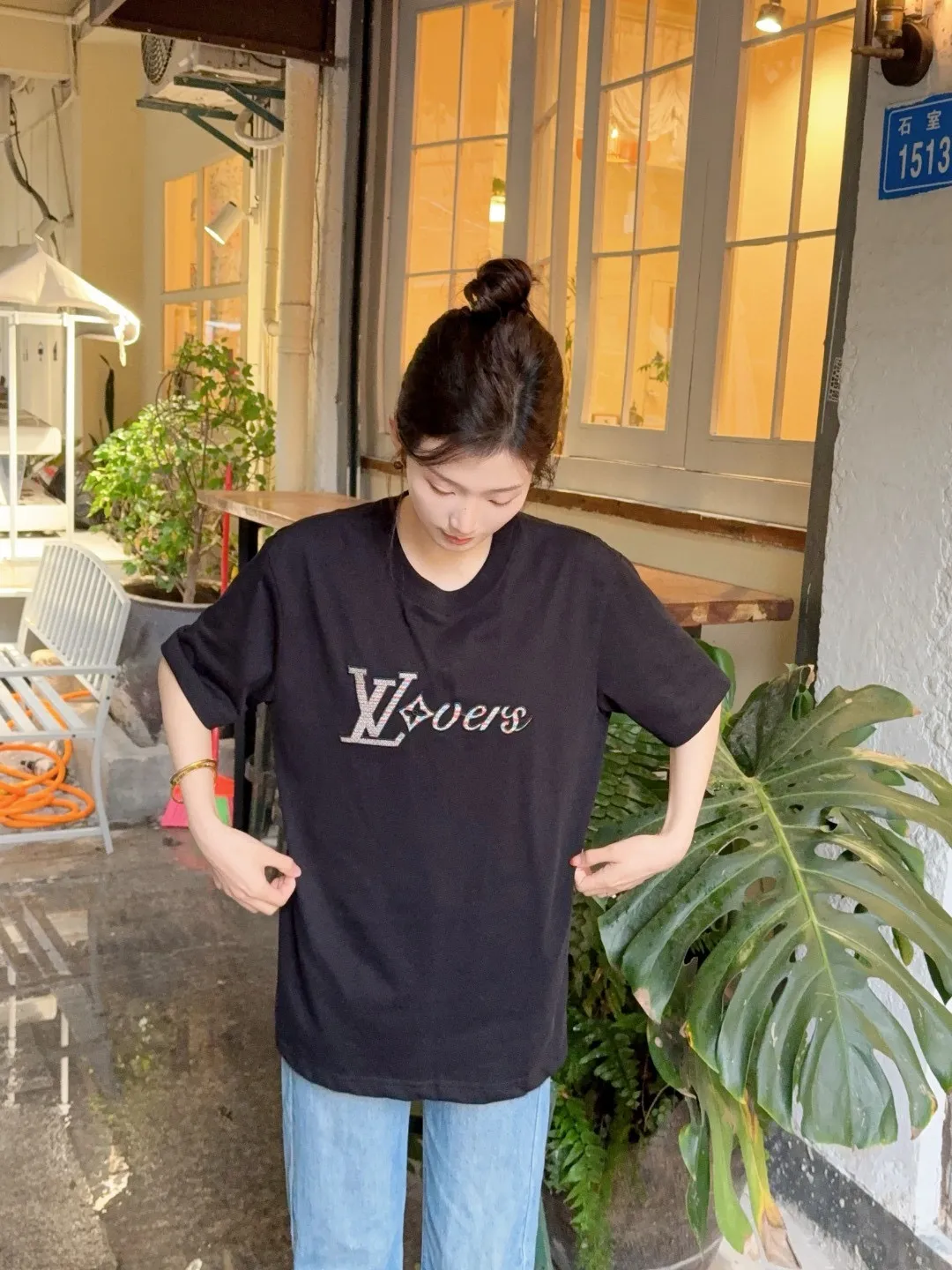Louis Vuitton/Louis Vuitton 25ss rainbow braided embroidered short sleeves
